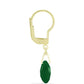 Cercei din Argint 925 Placat cu Aur ( 1 grame ) cu Agat Verde 4.33 Carate