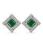 Cercei din Argint 925 Placat cu Aur ( 4.33 grame ) cu Agat Verde și Topaz Alb 2.9 Carate