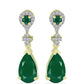 Cercei din Argint 925 Placat cu Aur ( 4.15 grame ) cu Agat Verde 4.89 Carate