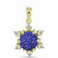 Pandantiv din Argint 925 Placat cu Aur ( 1.81 grame ) cu Drusă Violet și Topaz Alb 2.5 Carate