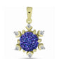 Pandantiv din Argint 925 Placat cu Aur ( 1.81 grame ) cu Drusă Violet și Topaz Alb 2.5 Carate