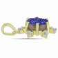 Pandantiv din Argint 925 Placat cu Aur ( 1.81 grame ) cu Drusă Violet și Topaz Alb 2.5 Carate