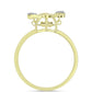 Inel din Argint 925 Placat cu Aur ( 2.57 grame ) cu Diamant Alb și Topaz Alb 0.06 Carate