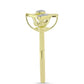 Inel din Argint 925 Placat cu Aur ( 2.57 grame ) cu Diamant Alb și Topaz Alb 0.06 Carate