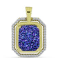 Pandantiv din Argint 925 Placat cu Aur ( 2.26 grame ) cu Drusă Violet și Topaz Alb 5.68 Carate