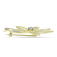 Broşă din Argint 925 Placat cu Aur ( 3.46 grame ) cu Diamant Alb și Topaz Alb 0.06 Carate