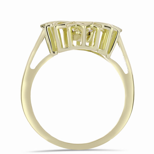 Inel din Argint 925 Placat cu Aur ( 4.05 grame ) cu Diamant Alb 0.01 Carate