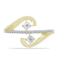 Inel din Argint 925 Placat cu Aur ( 4.01 grame ) cu Diamant Alb și Topaz Alb 0.2 Carate