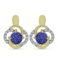 Cercei din Argint 925 Placat cu Aur ( 4.61 grame ) cu Drusă Violet și Topaz Alb 2.13 Carate