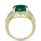 Inel din Argint 925 Placat cu Aur ( 4.94 grame ) cu Agat Verde și Topaz Alb 6.87 Carate