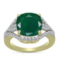 Inel din Argint 925 Placat cu Aur ( 4.94 grame ) cu Agat Verde și Topaz Alb 6.87 Carate