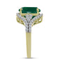 Inel din Argint 925 Placat cu Aur ( 4.94 grame ) cu Agat Verde și Topaz Alb 6.87 Carate
