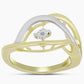 Inel din Argint 925 Placat cu Aur ( 3.16 grame ) cu Diamant Alb 0.01 Carate