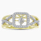 Inel din Argint 925 Placat cu Aur ( 4.25 grame ) cu Diamant Alb și Topaz Alb 0.37 Carate