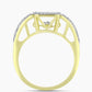 Inel din Argint 925 Placat cu Aur ( 4.25 grame ) cu Diamant Alb și Topaz Alb 0.37 Carate