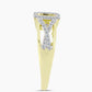 Inel din Argint 925 Placat cu Aur ( 4.25 grame ) cu Diamant Alb și Topaz Alb 0.37 Carate