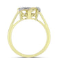 Inel din Argint 925 Placat cu Aur ( 2.88 grame ) cu Diamant Alb și Topaz Alb 0.12 Carate