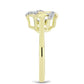 Inel din Argint 925 Placat cu Aur ( 2.88 grame ) cu Diamant Alb și Topaz Alb 0.12 Carate