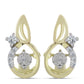 Cercei din Argint 925 Placat cu Aur ( 2.79 grame ) cu Diamant Alb și Topaz Alb 0.14 Carate