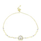 Brățară din Argint 925 Placat cu Aur ( 4.13 grame ) cu Diamant Alb și Topaz Alb 0.34 Carate
