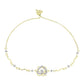 Brățară din Argint 925 Placat cu Aur ( 4.13 grame ) cu Diamant Alb și Topaz Alb 0.34 Carate