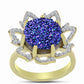 Inel din Argint 925 Placat cu Aur ( 5.56 grame ) cu Drusă Violet și Topaz Alb 6.04 Carate