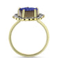 Inel din Argint 925 Placat cu Aur ( 4.1 grame ) cu Drusă Violet și Topaz Alb 3.94 Carate