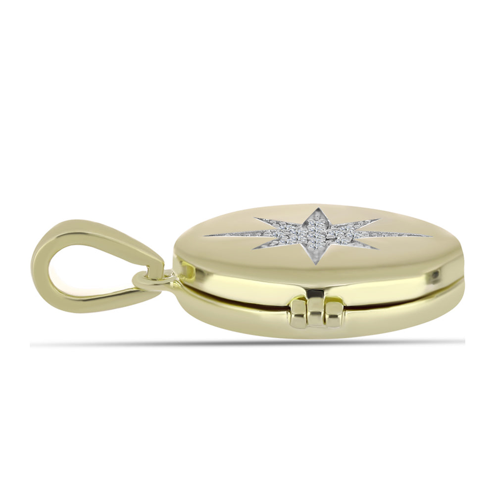 Pandantiv din Argint 925 Placat cu Aur ( 4.98 grame ) cu Diamant Alb 0.11 Carate