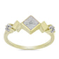Inel din Argint 925 Placat cu Aur ( 2.85 grame ) cu Diamant Alb și Topaz Alb 0.38 Carate