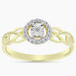 Inel din Argint 925 Placat cu Aur ( 2.2 grame ) cu Diamant Alb și Topaz Alb 0.14 Carate