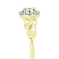 Inel din Argint 925 Placat cu Aur ( 2.2 grame ) cu Diamant Alb și Topaz Alb 0.14 Carate