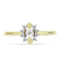 Inel din Argint 925 Placat cu Aur ( 1.86 grame ) cu Diamant Alb și Topaz Alb 0.15 Carate