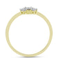 Inel din Argint 925 Placat cu Aur ( 1.86 grame ) cu Diamant Alb și Topaz Alb 0.15 Carate