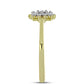 Inel din Argint 925 Placat cu Aur ( 1.86 grame ) cu Diamant Alb și Topaz Alb 0.15 Carate