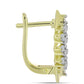 Cercei din Argint 925 Placat cu Aur ( 5.98 grame ) cu Diamant Alb și Topaz Alb 1.1 Carate