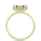 Inel din Argint 925 Placat cu Aur ( 3.28 grame ) cu Diamant Alb și Topaz Alb 0.37 Carate