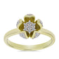 Inel din Argint 925 Placat cu Aur ( 3.28 grame ) cu Diamant Alb și Topaz Alb 0.37 Carate