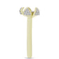 Inel din Argint 925 Placat cu Aur ( 3.28 grame ) cu Diamant Alb și Topaz Alb 0.37 Carate