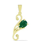 Pandantiv din Argint 925 Placat cu Aur ( 1.67 grame ) cu Agat Verde 0.63 Carate