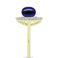 Inel din Argint 925 Placat cu Aur ( 3.63 grame ) cu Perlă de Cultură Neagră și Topaz Alb 3.78 Carate