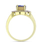 Inel din Argint 925 Placat cu Aur ( 4.64 grame ) cu Drusă Violet și Topaz Alb 1.59 Carate