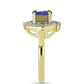 Inel din Argint 925 Placat cu Aur ( 4.64 grame ) cu Drusă Violet și Topaz Alb 1.59 Carate