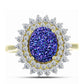 Inel din Argint 925 Placat cu Aur ( 3.57 grame ) cu Drusă Violet și Topaz Alb 3.7 Carate