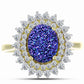 Inel din Argint 925 Placat cu Aur ( 3.57 grame ) cu Drusă Violet și Topaz Alb 3.7 Carate