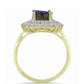 Inel din Argint 925 Placat cu Aur ( 3.57 grame ) cu Drusă Violet și Topaz Alb 3.7 Carate