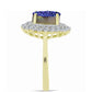 Inel din Argint 925 Placat cu Aur ( 3.57 grame ) cu Drusă Violet și Topaz Alb 3.7 Carate