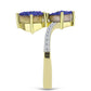 Inel din Argint 925 Placat cu Aur ( 3.66 grame ) cu Drusă Violet și Topaz Alb 3.95 Carate
