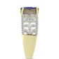 Inel din Argint 925 Placat cu Aur ( 4.49 grame ) cu Drusă Violet și Topaz Alb 2.3 Carate