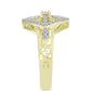 Inel din Argint 925 Placat cu Aur ( 4.4 grame ) cu Diamant Alb și Topaz Alb 0.39 Carate