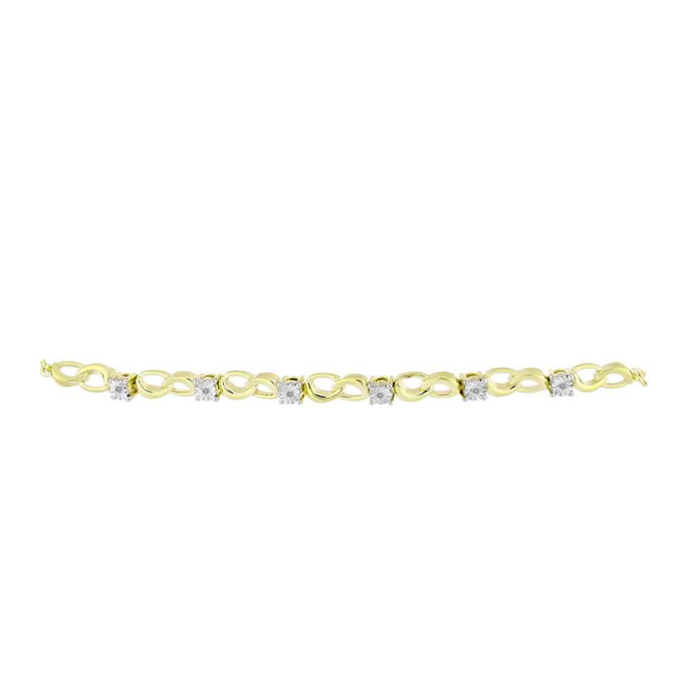 Brățară din Argint 925 Placat cu Aur ( 6.84 grame ) cu Diamant Alb 0.04 Carate